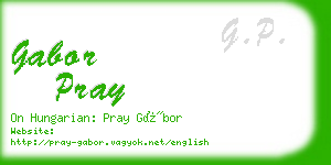 gabor pray business card